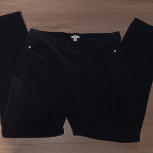 J Jill Womens Cordeuroy Pull On Stretch Pants Black Large